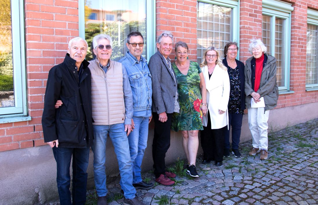 Gruppbild på personer från biografer i Skaraborg